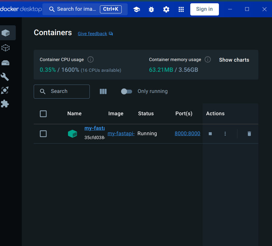 Running Docker Container